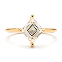 Kite Diamond Solitaire Ring in 14K Yellow Gold