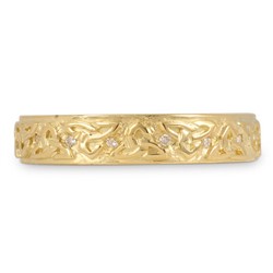 Trinity Strand Wedding Band with Lab Grown Diamonds in 14K Yellow Gold