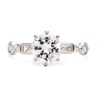 Bijou Engagement Ring in 14K White Gold