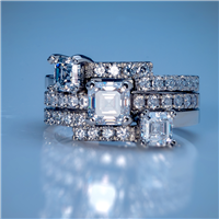 Eva Triad Ring in 14K White Gold