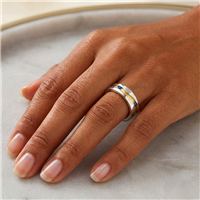 River Ring 6mm with Sapphire in Two Tone