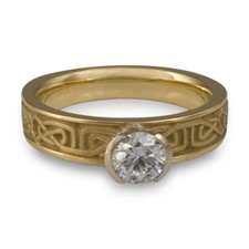 Extra Narrow Labyrinth Engagement Ring in 14K Yellow Gold