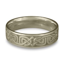 Narrow Labyrinth Wedding Ring in 14K White Gold