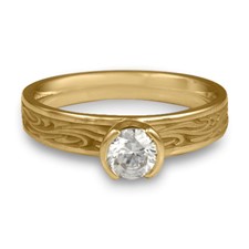 Extra Narrow Starry Night Engagement Ring in 14K Yellow Gold