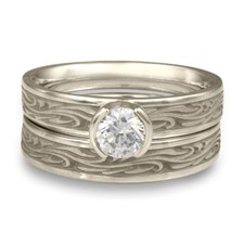 Extra Narrow Starry Night Bridal Ring Set in Platinum