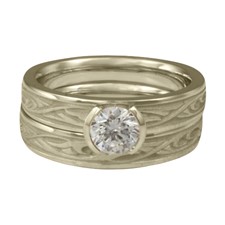 Extra Narrow Papyrus Bridal Ring Set in 18K White Gold