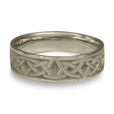 Narrow Celtic Arches Wedding Ring in 14K White Gold