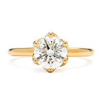 Lotus Solitaire Engagement Ring in 14K Yellow Gold
