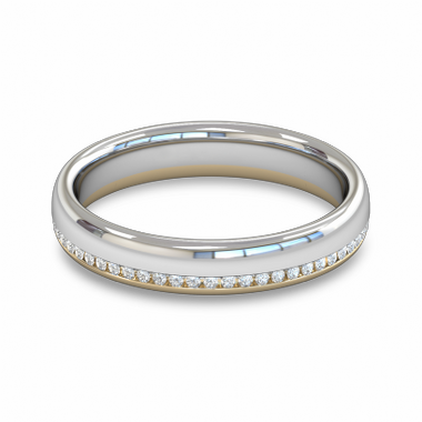 Diamond and Gem Fairtrade Gold Eternity Ring in 18K White & Yellow Gold