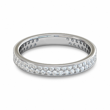 Double Diamond Fairtrade Gold Eternity Ring in 18K White Gold
