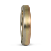 Fairtrade Gold Custom Three Color Wedding Ring in 18K White, Yellow & Rose Gold