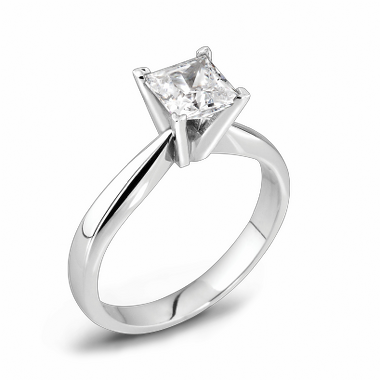 Princess Cut Canadian Diamond Solitaire Fairtrade Gold Engagement Ring in 18K White Gold