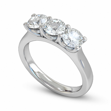 Trilogy Tapered Diamond Fairtrade Gold Engagement Ring in 18K White Gold