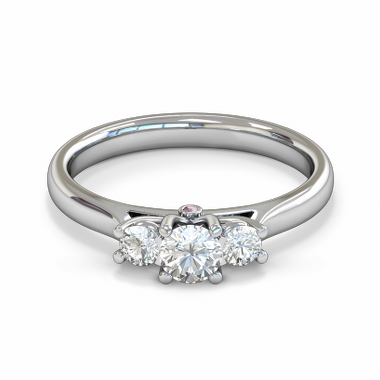 Trilogy Diamond Tulip Fairtrade Gold Engagement Ring in 18K White Gold