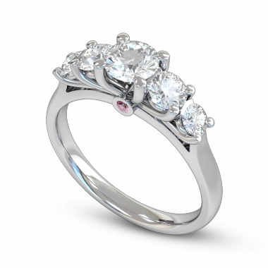Five Graces Diamond Fairtrade Gold Engagement Ring in 18K White Gold
