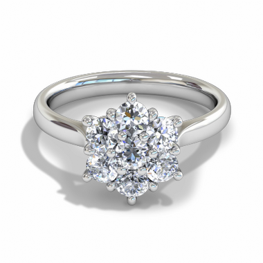 Starlight Halo Diamond Fairtrade Gold Engagement Ring in 18K White Gold