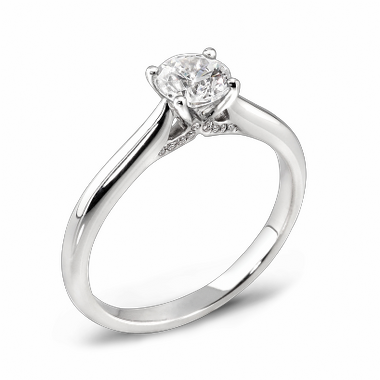Classic Solitaire Canadian Diamond Fairtrade Gold Engagement Ring in 18K White Gold
