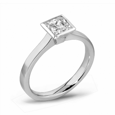 Princess Cut Diamond Fairtrade Gold Engagement Ring in 18K White Gold