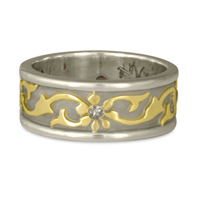 Bordered Persephone Wedding Ring in Two Tone