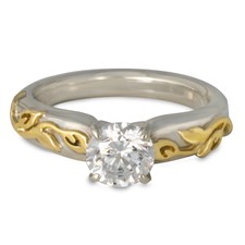Flores Solitaire Engagement Ring in Two Tone