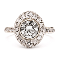 Elizabethan Halo Engagement Ring in 14K White Gold