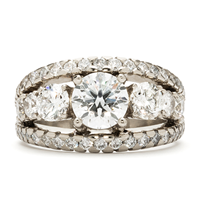Cloven Dazzle Engagement Ring in 14K White Gold