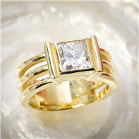 Saturnine Solitaire Engagement Ring in 18K Yellow Gold