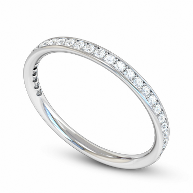 Fairtrade Gold Diamond Grain Set Eternity Ring in 18K White Gold