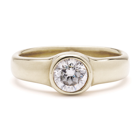 Aces Engagement Ring in 18K White Gold