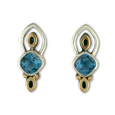 Aladdin Earrings in Swiss Blue Topaz