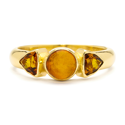 Amber Citrine Jyotish Ring in