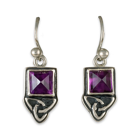 Aria Square Earrings in Amethyst