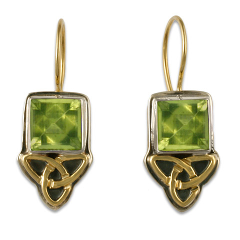 Aria Square Earrings in Peridot