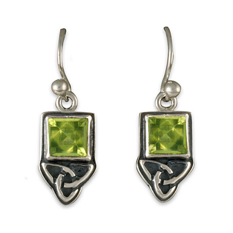 Aria Square Earrings in Peridot