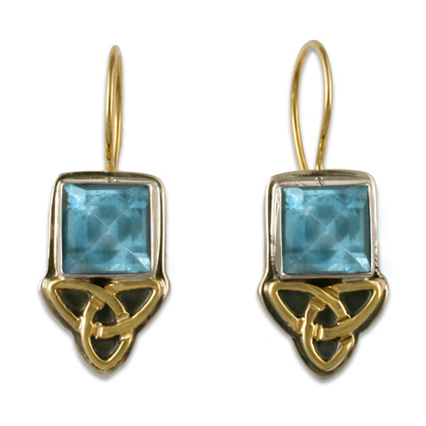 Aria Square Earrings in Swiss Blue Topaz