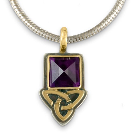 Aria Square Pendant in Amethyst