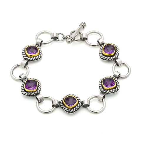 Athena Bracelet With Gems in Amethyst