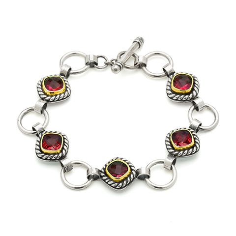 Athena Bracelet With Gems in Garnet