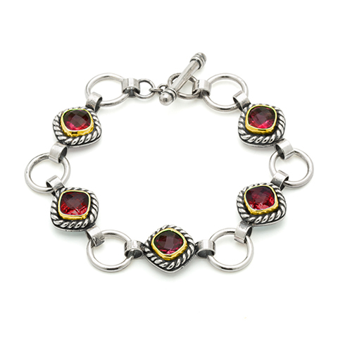 Athena Bracelet With Gems in Garnet