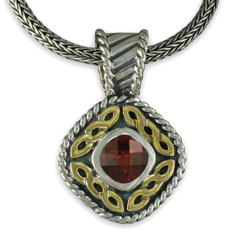 Athena Pendant in Garnet