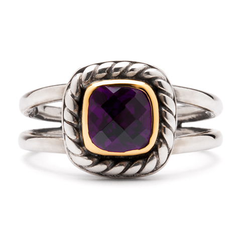 Athena Ring with Gem in Amethyst