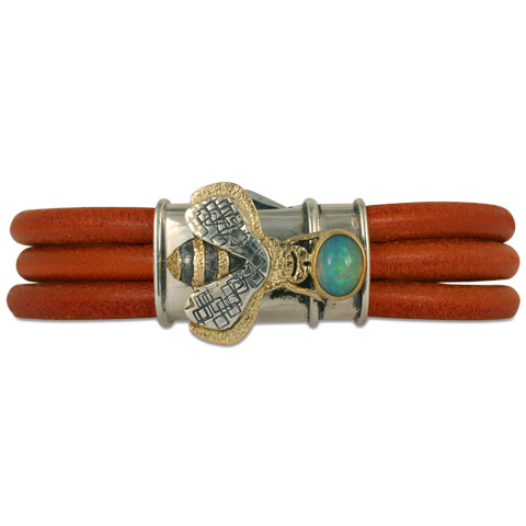 Bee Leather Bracelet in