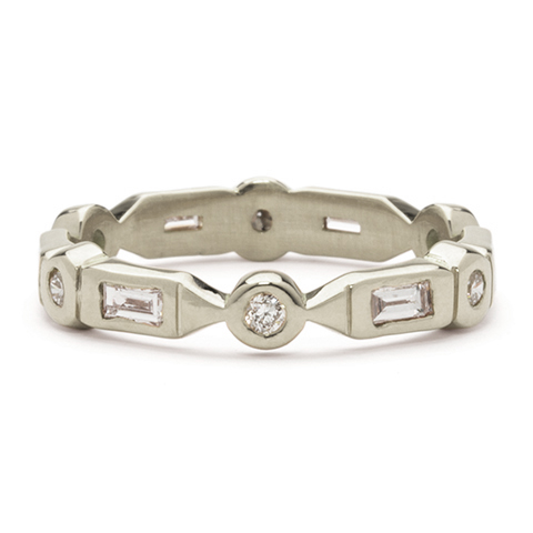 Bijou Wedding Band in 14K White Gold