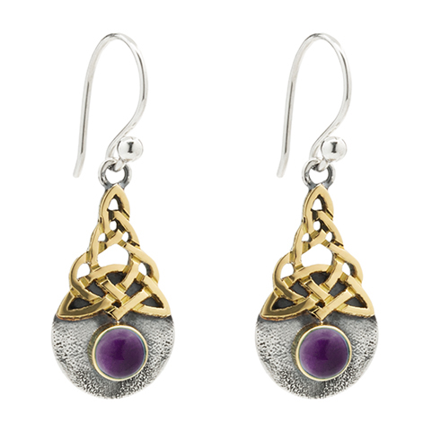 Blue Moon Two Tone Earrings in Amethyst