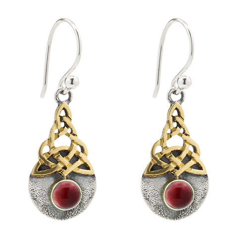 Blue Moon Two Tone Earrings in Garnet