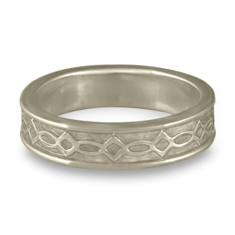 Bordered Felicity Wedding Ring in  14K White Gold