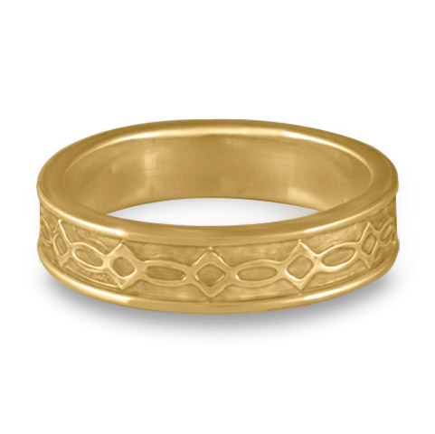 Bordered Felicity Wedding Ring in 14K Yellow Gold