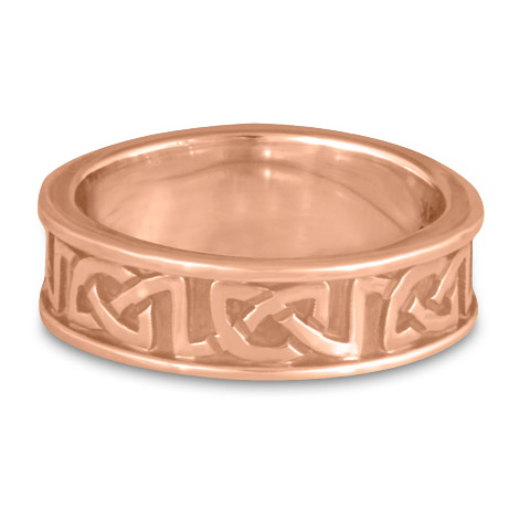 Bordered Heart Wedding Ring in 14K Rose Gold