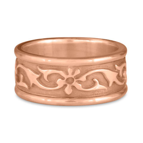 Bordered Persephone Wedding Ring in 14K Rose Gold