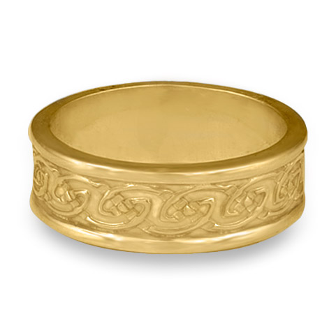 Bordered Petra Wedding Ring in 14K Yellow Gold